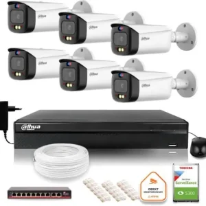 Ekspresowa dostawa Zestaw monitoringu IP Dahua TIOC 8mpx 4K 6 kamer tubowych NVR z dyskiem